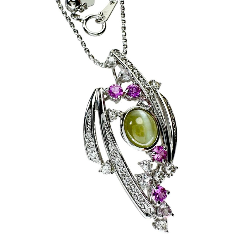 クリソベリルキャッツアイ 2.25ct ピンクサファイア/トパーズ 0.74ct ダイヤモンド 0.41ct ネックレス K18WGホワイトゴールド 18金 10.9g 45cm レディース
【中古】【真子質店】【NN】




【IDSY】