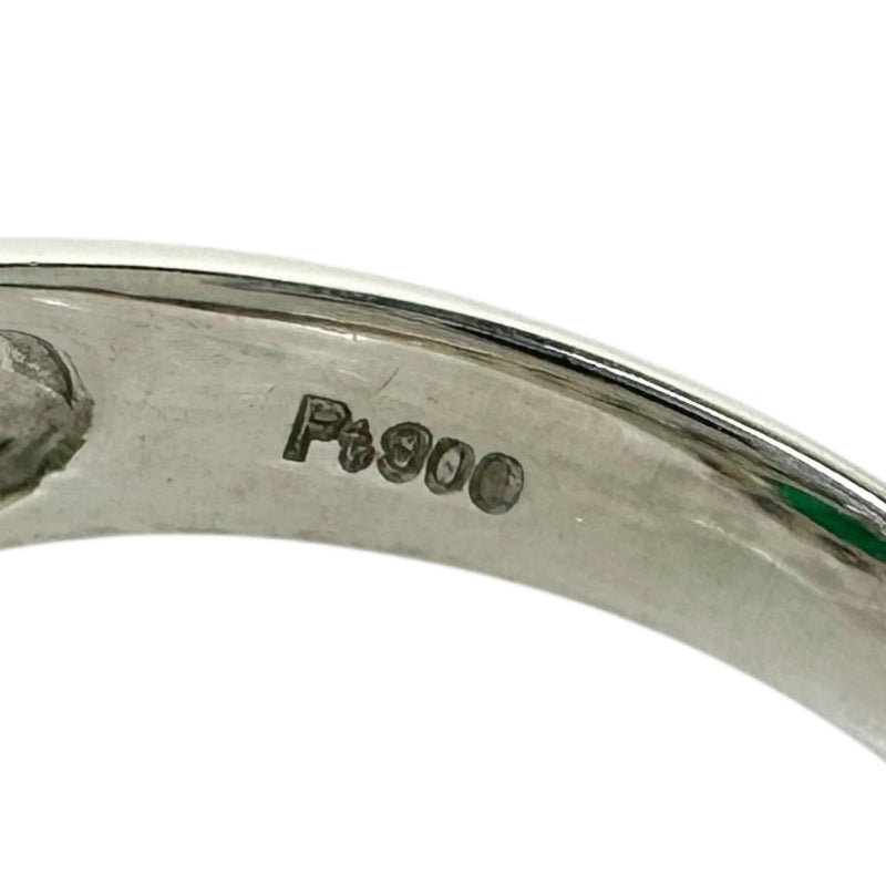 11.5号 雫/しずくデザイン エメラルド 2.12ct ダイヤモンド 0.95ct リング・指輪 Pt900プラチナ 8.9g レディース 【中古】【真子質店】【NN】 【TTxx】