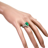 11.5号 雫/しずくデザイン エメラルド 2.12ct ダイヤモンド 0.95ct リング・指輪 Pt900プラチナ 8.9g レディース 【中古】【真子質店】【NN】 【TTxx】