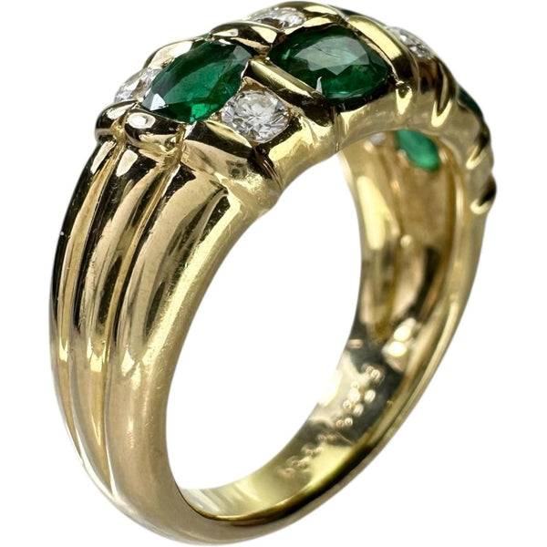10.5号 エメラルド 1.59ct ダイヤモンド 0.31ct リング・指輪 K18ゴールド 18金 7.6g レディース 【中古】【真子質店】【NN】 【IxMoY】