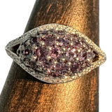 13.5号 アレキサンドライト 0.671ct ダイヤモンド 0.18ct リング・指輪 K18WGホワイトゴールド 18金 5.9g レディース 【中古】【真子質店】【NN】 【IxDMo】