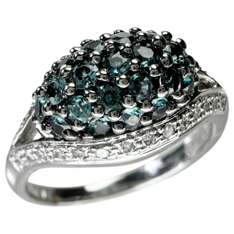 K18WG アレキサンドライト・ダイヤモンド リング 13.5号 アレキサンドライト 0.671ct ダイヤモンド 0.18ct リング