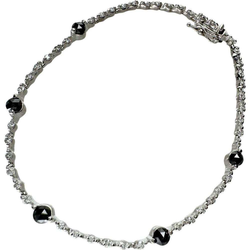 イコー質店　豪華！　K18WG　ブラックダイヤ1.58ct/ダイヤ0.63ct入り　フラワーモチーフペンダントトップ　新品仕上げ済み　RY4482 Pt900 ブラックオパール3.72ct ダイヤ0.93ct リング 13号