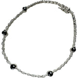 ブラックダイヤモンド/ダイヤモンド 1.70ct ブレスレット K18WGホワイトゴールド 18金 6.3g 17.5cm レディース 【中古】【真子質店】【NN】 【SSx】