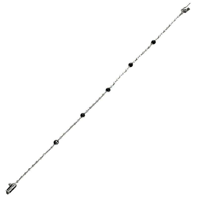 ブラックダイヤモンド/ダイヤモンド 1.70ct ブレスレット K18WGホワイトゴールド 18金 6.3g 17.5cm レディース 【中古】【真子質店】【NN】 【SSx】