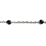 ブラックダイヤモンド/ダイヤモンド 1.70ct ブレスレット K18WGホワイトゴールド 18金 6.3g 17.5cm レディース 【中古】【真子質店】【NN】 【SSx】