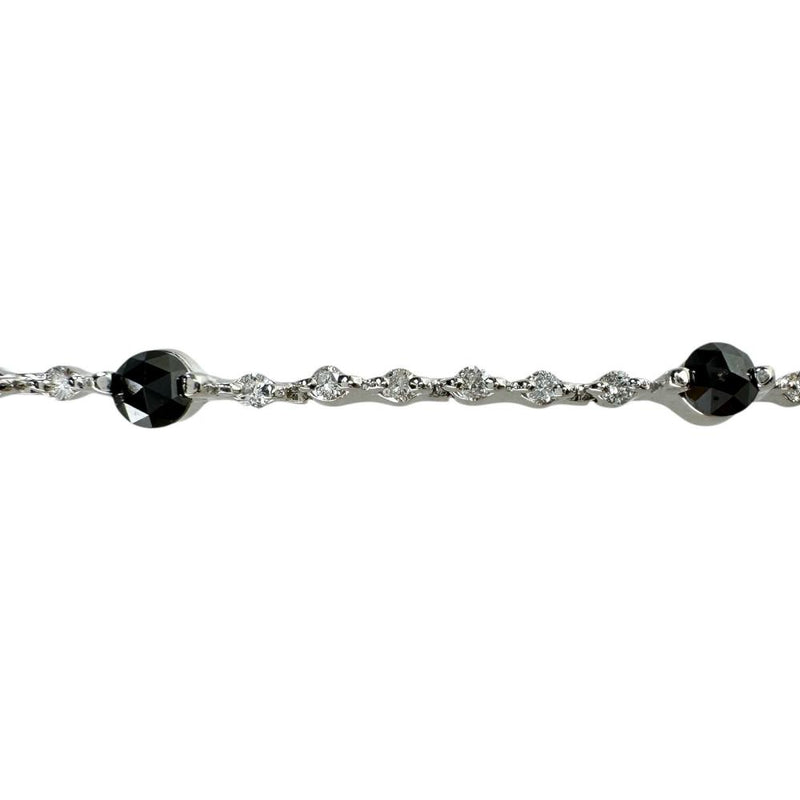 ブラックダイヤモンド/ダイヤモンド 1.70ct ブレスレット K18WGホワイトゴールド 18金 6.3g 17.5cm レディース 【中古】【真子質店】【NN】 【SSx】