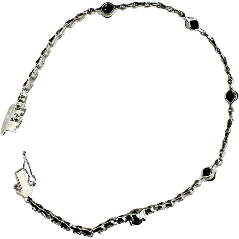 ブラックダイヤモンド/ダイヤモンド 1.70ct ブレスレット K18WGホワイトゴールド 18金 6.3g 17.5cm レディース 【中古】【真子質店】【NN】 【SSx】