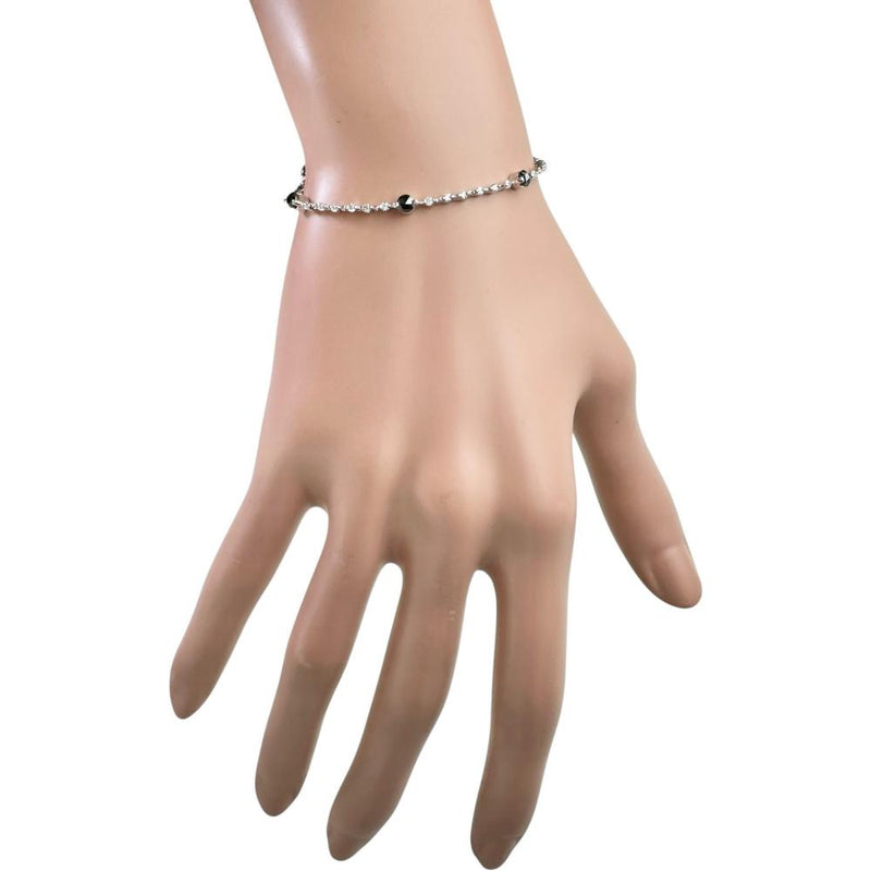 ブラックダイヤモンド/ダイヤモンド 1.70ct ブレスレット K18WGホワイトゴールド 18金 6.3g 17.5cm レディース 【中古】【真子質店】【NN】 【SSx】