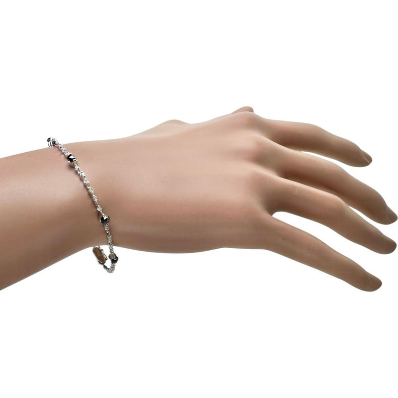ブラックダイヤモンド/ダイヤモンド 1.70ct ブレスレット K18WGホワイトゴールド 18金 6.3g 17.5cm レディース 【中古】【真子質店】【NN】 【SSx】