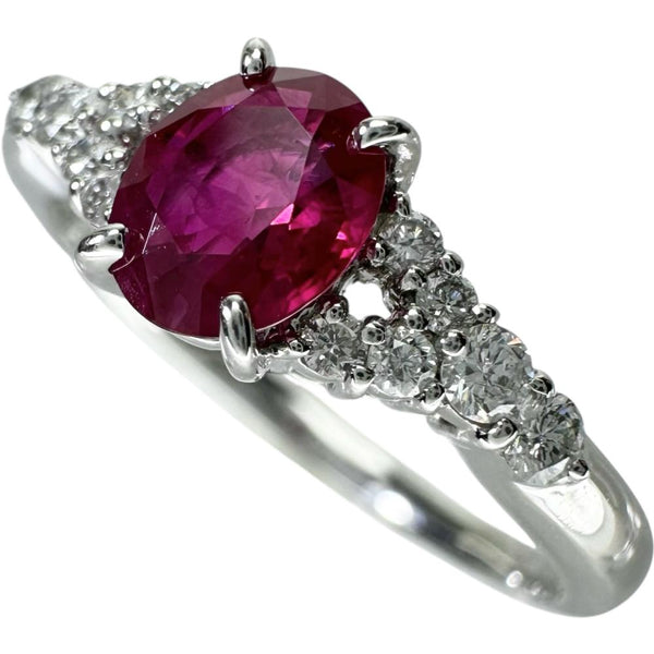 15号 ルビー 0.66ct ダイヤモンド 0.17ct リング・指輪 K18WGホワイトゴールド 18金 3.0g レディース 【中古】【真子質店】【NN】 【MoMaS】