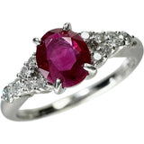 15号 ルビー 0.66ct ダイヤモンド 0.17ct リング・指輪 K18WGホワイトゴールド 18金 3.0g レディース 【中古】【真子質店】【NN】 【MoMaS】