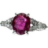 15号 ルビー 0.66ct ダイヤモンド 0.17ct リング・指輪 K18WGホワイトゴールド 18金 3.0g レディース 【中古】【真子質店】【NN】 【MoMaS】