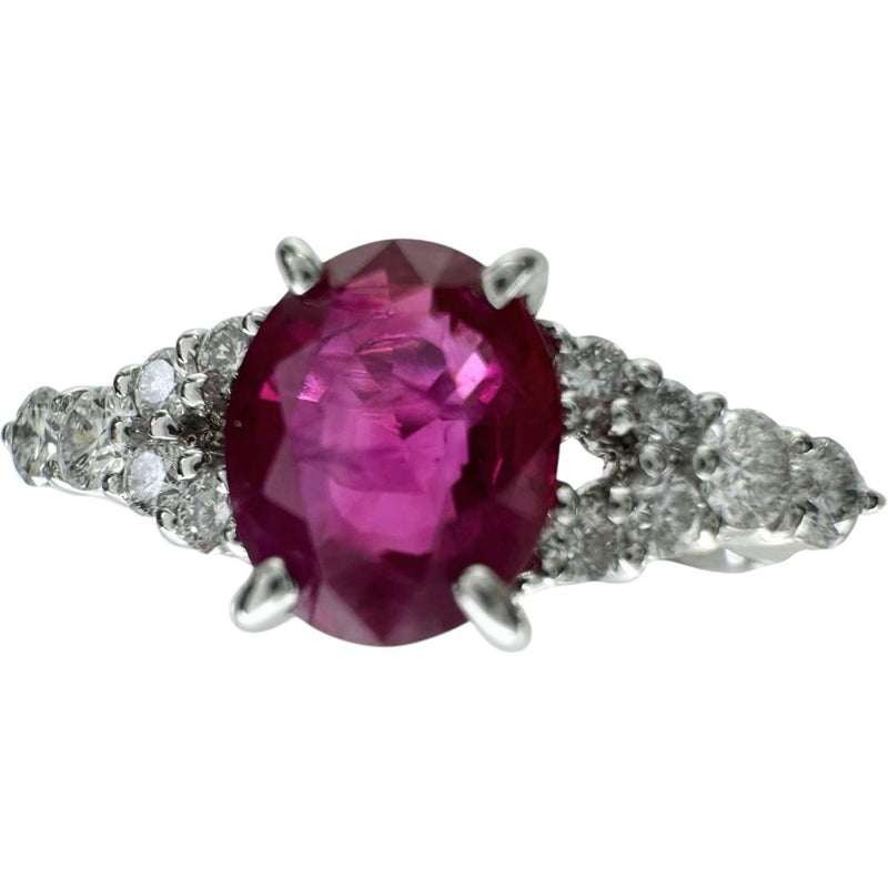 15号 ルビー 0.66ct ダイヤモンド 0.17ct リング・指輪 K18WGホワイトゴールド 18金 3.0g レディース 【中古】【真子質店】【NN】 【MoMaS】