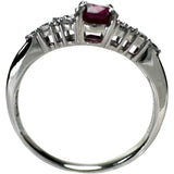 15号 ルビー 0.66ct ダイヤモンド 0.17ct リング・指輪 K18WGホワイトゴールド 18金 3.0g レディース 【中古】【真子質店】【NN】 【MoMaS】