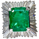 11.5号 エメラルド 2.35ct ダイヤモンド 1.28ct リング・指輪 Pt900プラチナ 9.4g レディース 【中古】【真子質店】【NN】 【TTKK】