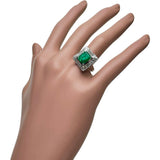 11.5号 エメラルド 2.35ct ダイヤモンド 1.28ct リング・指輪 Pt900プラチナ 9.4g レディース 【中古】【真子質店】【NN】 【TTKK】