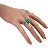 11.5号 エメラルド 2.35ct ダイヤモンド 1.28ct リング・指輪 Pt900プラチナ 9.4g レディース 【中古】【真子質店】【NN】 【TTKK】