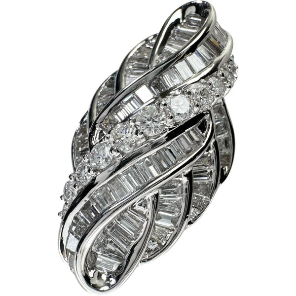12号 ダイヤモンド 計3.00ct リング・指輪 Pt900プラチナ 17.7g レディース 【中古】【真子質店】【NN】 【IYIK】