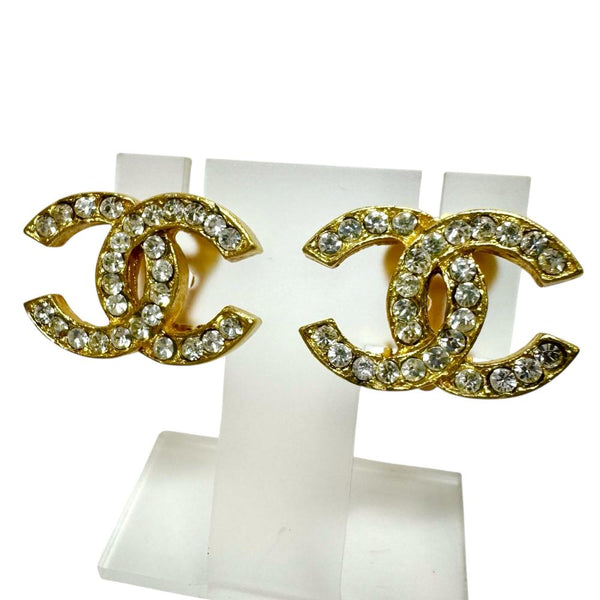 CHANEL/シャネル】 ココマーク イヤリング GP/ラインストーン