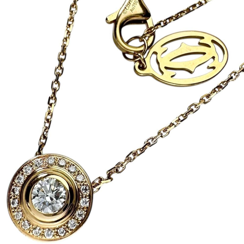 【CARTIER/カルティエ】 ダイヤ入り ダイヤモンド(中央:推定0.2ct程度) ネックレス ダムール K18ゴールド 18金 3.6g 41cm レディース 【中古】【真子質店】【GD】 【TTxx】