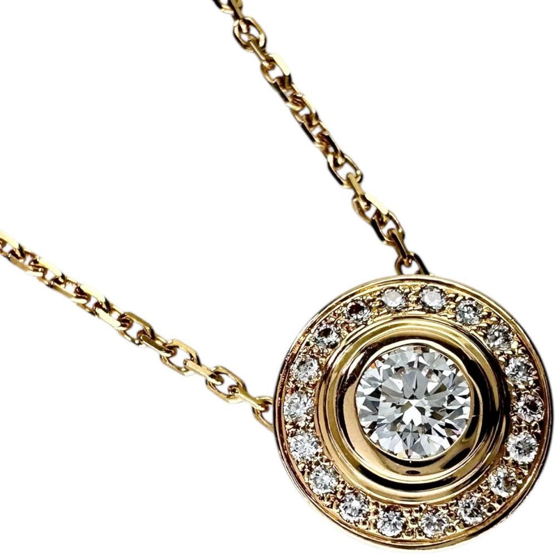 【CARTIER/カルティエ】 ダイヤ入り ダイヤモンド(中央:推定0.2ct程度) ネックレス ダムール K18ゴールド 18金 3.6g 41cm レディース 【中古】【真子質店】【GD】 【TTxx】