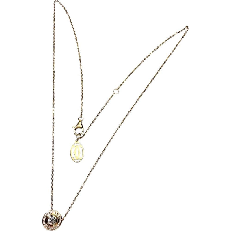 【CARTIER/カルティエ】 ダイヤ入り ダイヤモンド(中央:推定0.2ct程度) ネックレス ダムール K18ゴールド 18金 3.6g 41cm レディース 【中古】【真子質店】【GD】 【TTxx】