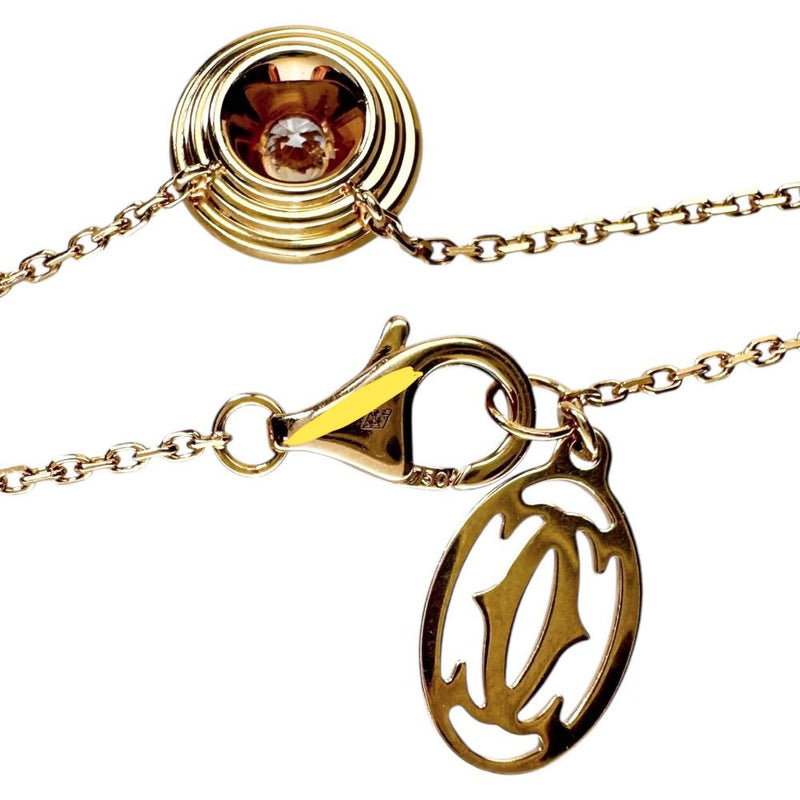 【CARTIER/カルティエ】 ダイヤ入り ダイヤモンド(中央:推定0.2ct程度) ネックレス ダムール K18ゴールド 18金 3.6g 41cm レディース 【中古】【真子質店】【GD】 【TTxx】