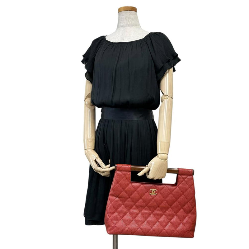 【CHANEL/シャネル】 マトラッセ ウッドハンドル ハンドバッグ 8番（2003年） キャビアスキン/レザー レッド レディース【中古】【真子質店】【BL】




【TMaMax】