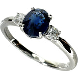 12号 サファイア 0.919ct ダイヤモンド 0.11ct リング・指輪 Pt950プラチナ 2.8g レディース 【中古】【真子質店】【NN】 【MoIK】