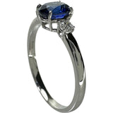 12号 サファイア 0.919ct ダイヤモンド 0.11ct リング・指輪 Pt950プラチナ 2.8g レディース 【中古】【真子質店】【NN】 【MoIK】