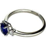 12号 サファイア 0.919ct ダイヤモンド 0.11ct リング・指輪 Pt950プラチナ 2.8g レディース 【中古】【真子質店】【NN】 【MoIK】