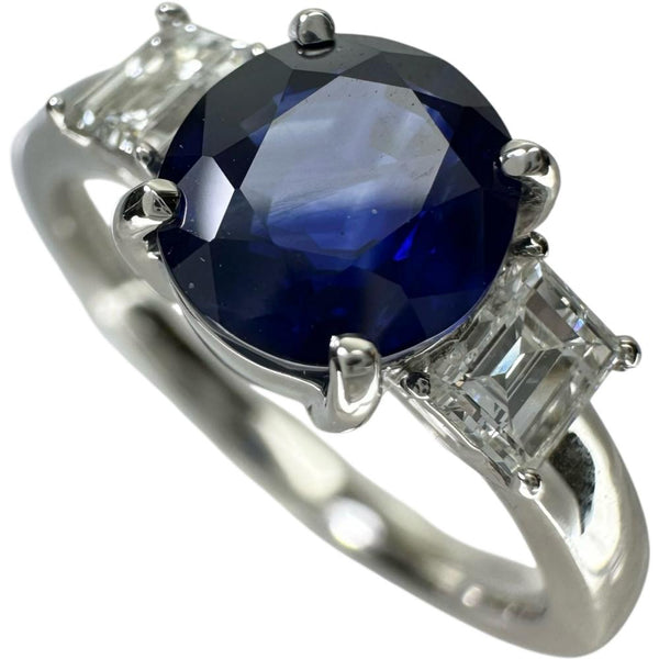 12号 サファイア 1.318ct ダイヤモンド 0.28ct リング・指輪 Pt950プラチナ 4.4g レディース 【中古】【真子質店】【NN】 【IIMaMa】