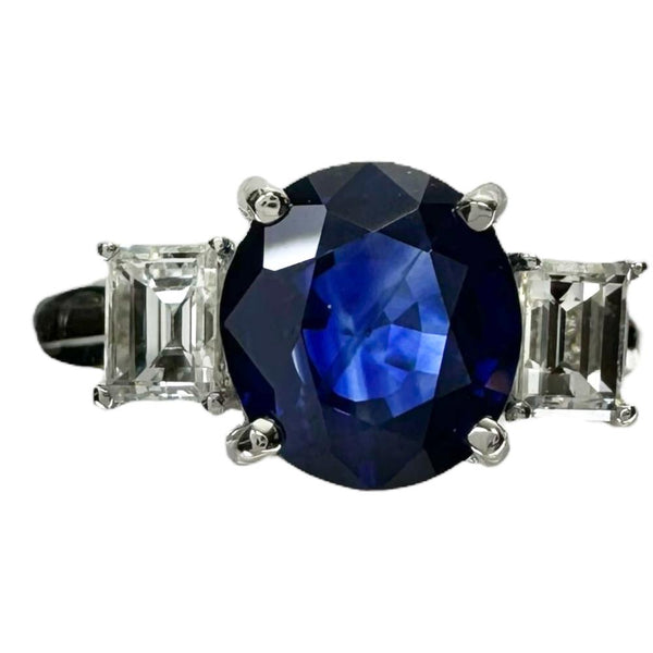12号 サファイア 1.318ct ダイヤモンド 0.28ct リング・指輪 Pt950プラチナ 4.4g レディース 【中古】【真子質店】【NN】 【IIMaMa】
