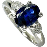 12号 サファイア 1.403ct ダイヤモンド 0.25ct リング・指輪 Pt950プラチナ 4.4g レディース 【中古】【真子質店】【NN】 【IIMoMo】
