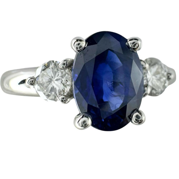 12号 サファイア 1.403ct ダイヤモンド 0.25ct リング・指輪 Pt950プラチナ 4.4g レディース 【中古】【真子質店】【NN】 【IIMoMo】