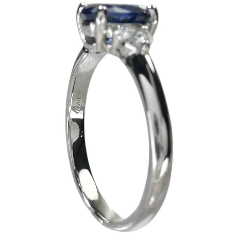 12号 サファイア 1.403ct ダイヤモンド 0.25ct リング・指輪 Pt950プラチナ 4.4g レディース 【中古】【真子質店】【NN】 【IIMoMo】