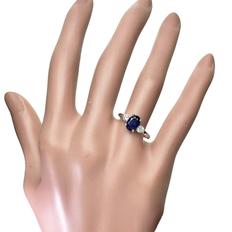 12号 サファイア 1.403ct ダイヤモンド 0.25ct リング・指輪 Pt950プラチナ 4.4g レディース 【中古】【真子質店】【NN】 【IIMoMo】