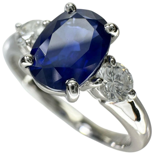 12号 サファイア 1.291ct ダイヤモンド 0.25ct リング・指輪 Pt950プラチナ 4.2g レディース 【中古】【真子質店】【NN】 【IxKMi】