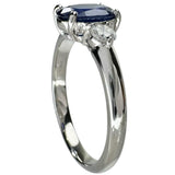 12号 サファイア 1.291ct ダイヤモンド 0.25ct リング・指輪 Pt950プラチナ 4.2g レディース 【中古】【真子質店】【NN】 【IxKMi】