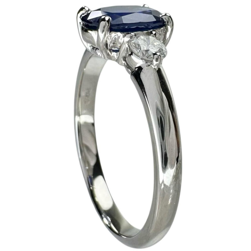 12号 サファイア 1.291ct ダイヤモンド 0.25ct リング・指輪 Pt950プラチナ 4.2g レディース 【中古】【真子質店】【NN】 【IxKMi】