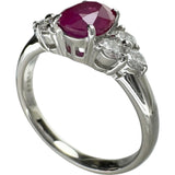12.5号 ビルマ産ルビー 1.25ct ダイヤモンド 0.36ct リング・指輪 Pt900プラチナ 5.2g レディース 【中古】【真子質店】【NN】 【IMoSMo】