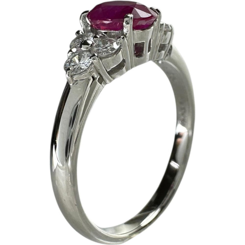12.5号 ビルマ産ルビー 1.25ct ダイヤモンド 0.36ct リング・指輪 Pt900プラチナ 5.2g レディース 【中古】【真子質店】【NN】 【IMoSMo】
