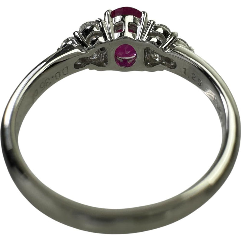 12.5号 ビルマ産ルビー 1.25ct ダイヤモンド 0.36ct リング・指輪 Pt900プラチナ 5.2g レディース 【中古】【真子質店】【NN】 【IMoSMo】