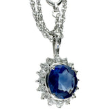 サファイア 1.12ct ダイヤモンド 0.31ct ネックレス Pt900プラチナ/Pt850プラチナ 5.5g 40cm レディース 【中古】【真子質店】【NN】 【MiMoMi】