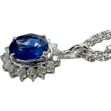 サファイア 1.12ct ダイヤモンド 0.31ct ネックレス Pt900プラチナ/Pt850プラチナ 5.5g 40cm レディース 【中古】【真子質店】【NN】 【MiMoMi】