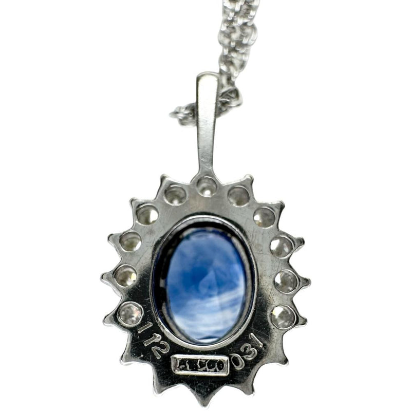 サファイア 1.12ct ダイヤモンド 0.31ct ネックレス Pt900プラチナ/Pt850プラチナ 5.5g 40cm レディース 【中古】【真子質店】【NN】 【MiMoMi】