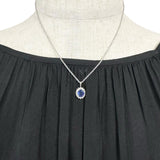 サファイア 1.12ct ダイヤモンド 0.31ct ネックレス Pt900プラチナ/Pt850プラチナ 5.5g 40cm レディース 【中古】【真子質店】【NN】 【MiMoMi】