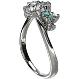 16号 パライバトルマリン 0.12ct ダイヤモンド 0.38ct リング・指輪 K18WGホワイトゴールド 18金 4.6g レディース 【中古】【真子質店】【NN】 【IIxx】