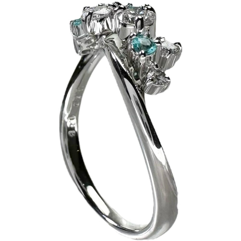 16号 パライバトルマリン 0.12ct ダイヤモンド 0.38ct リング